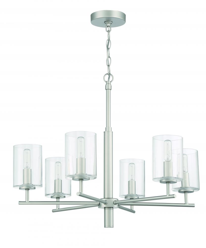 Hailie 6 Light Chandelier in Satin Nickel