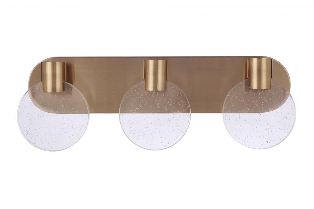 Glisten 3 Light LED Vanity in Satin Brass