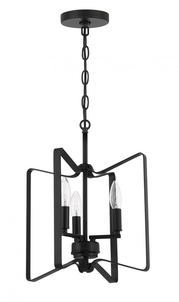 Shayna 3 Light Convertible Semi Flush in Flat Black