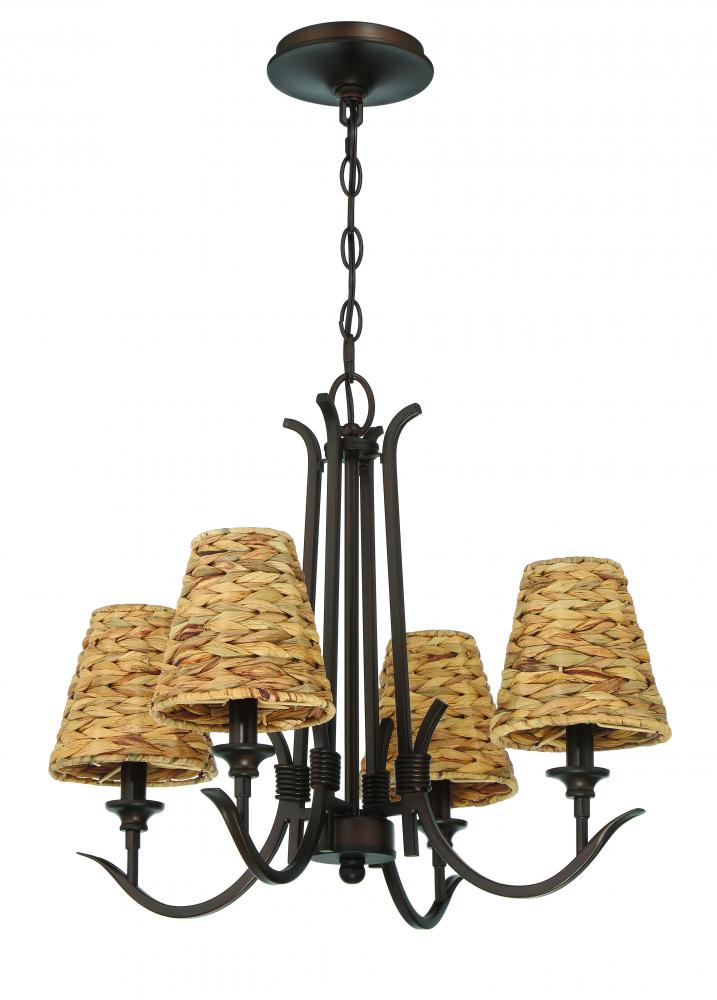 Kokomo 4 Light Chandelier in Aged Bronze Brushed