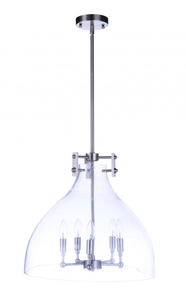 Chardonnay 5 Light Pendant in Brushed Polished Nickel