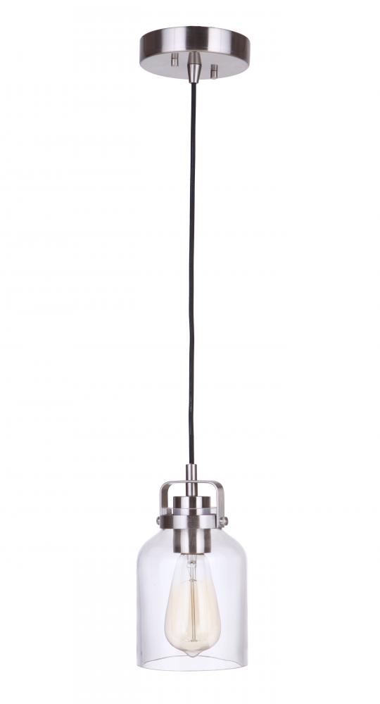 Foxwood 1 Light Mini Pendant in Brushed Polished Nickel