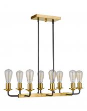 Craftmade 50378-FBSB - Randolph 8 Light Island in Flat Black/Satin Brass