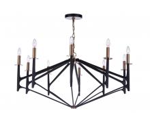 Craftmade 55510-FBSB - The Reserve 10 Light Chandelier in Flat Black/Satin Brass