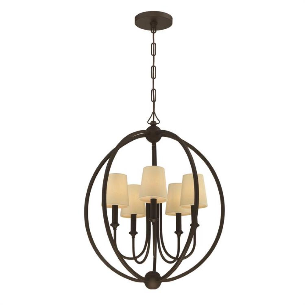 Libby Langdon for Crystorama Sylvan 5 Light Dark Bronze Chandelier