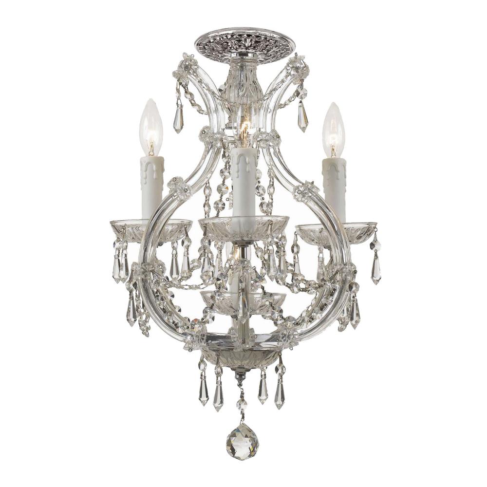 Maria Theresa 4 Light Spectra Crystal Polished Chrome Semi Flush Mount