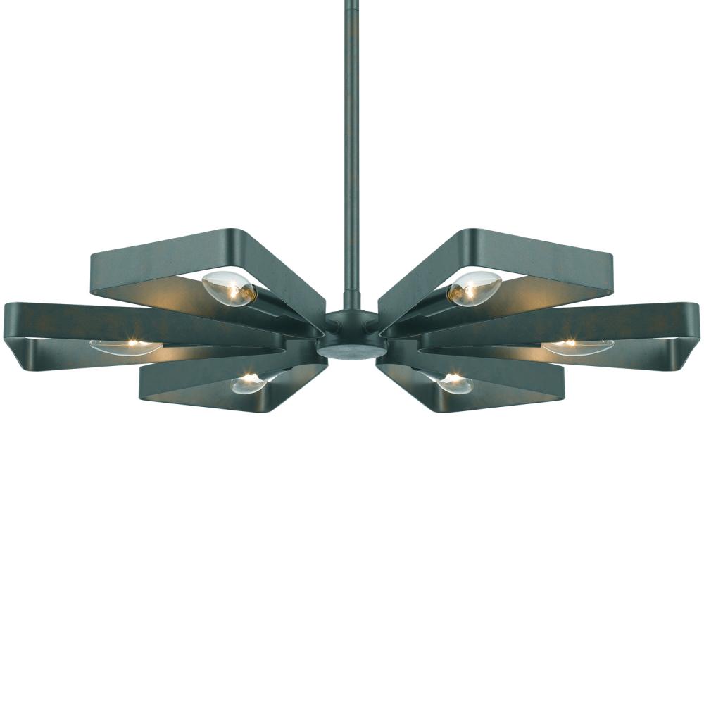 Crystorama Luna 6 Light Gray Finish Chandelier