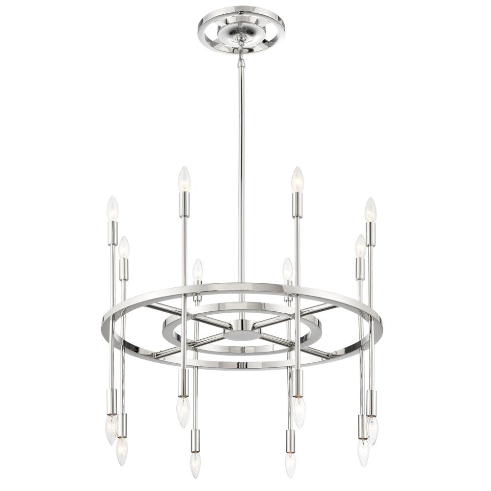 Aries 16 Light Polished Nickel Chandelier