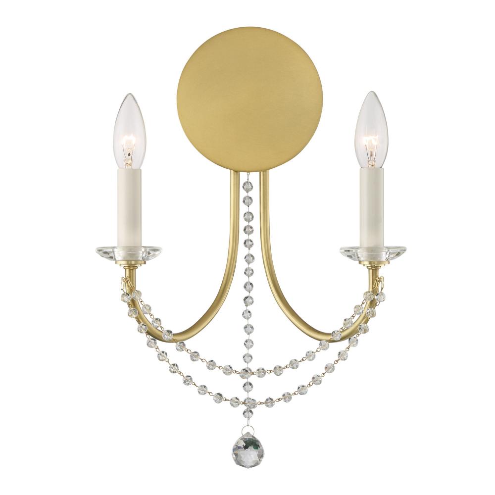 Delilah 2 Light Aged Brass Sconce