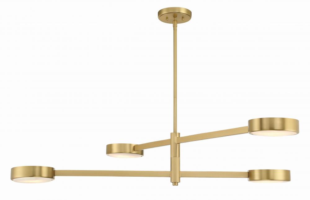 Orson 4 Light Modern Gold Linear Chandelier