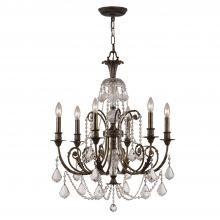 Crystorama 5116-EB-CL-S - Regis 6 Light Swarovski Strass Crystal English Bronze Chandelier