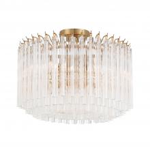 Crystorama LOF-5005-AG_CEILING - Lofton 5 Light Aged Brass Semi Flush Mount