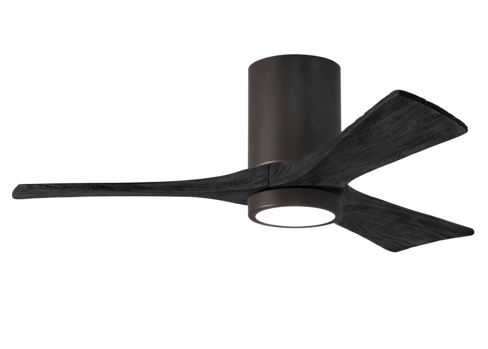 Irene-3HLK three-blade flush mount paddle fan in Textured Bronze finish with 42” solid walnut to