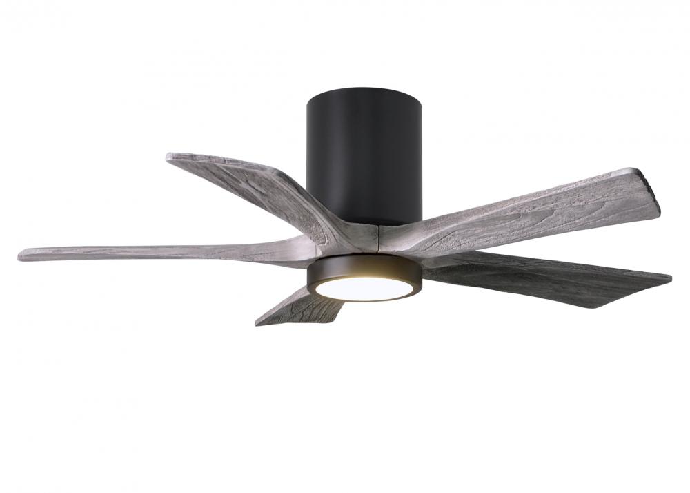 IR5HLK five-blade flush mount paddle fan in Brushed Pewter finish with 42” Solid Walnut blades a