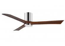 Matthews Fan Company IR3HLK-CR-WA-60 - Irene-3HLK three-blade flush mount paddle fan in Polished Chrome finish with 60” solid walnut to