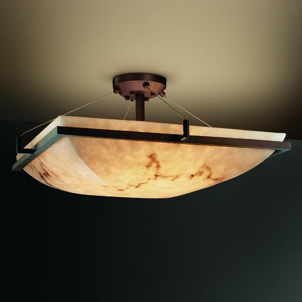 18" Square LED Semi-Flush Bowl w/ Ring