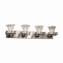 Justice Design Group GLA-8174-20-LACE-NCKL - Metropolis 4-Light Bath Bar