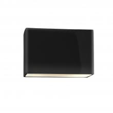 Justice Design Group CER-5655-BKMT-LED2-2000 - Large ADA Wide Rectangle LED Wall Sconce - Open Top & Bottom