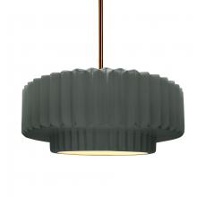 Justice Design Group CER-6553-PWGN-BRSS-RIGID-LED1-700 - Medium Tier Pleated LED Pendant