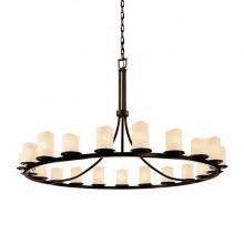 Justice Design Group CNDL-8716-14-CREM-DBRZ - Dakota 21-Light 1-Tier Ring Chandelier