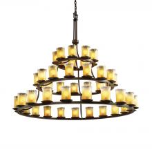 Justice Design Group GLA-8714-16-GLDC-DBRZ - Dakota 45-Light 3-Tier Ring Chandelier