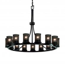 Justice Design Group MSH-8715-10-DBRZ - Dakota 15-Light 1-Tier Ring Chandelier