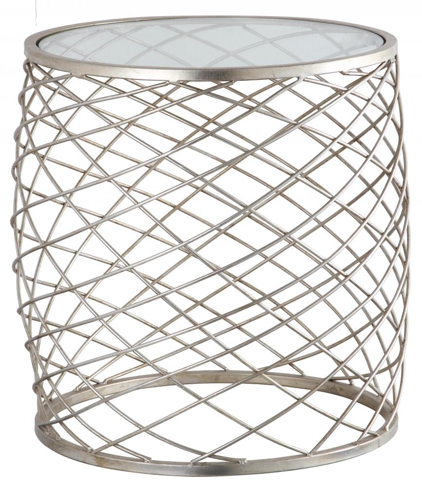 Criss Cross Side Table - Silver Leaf