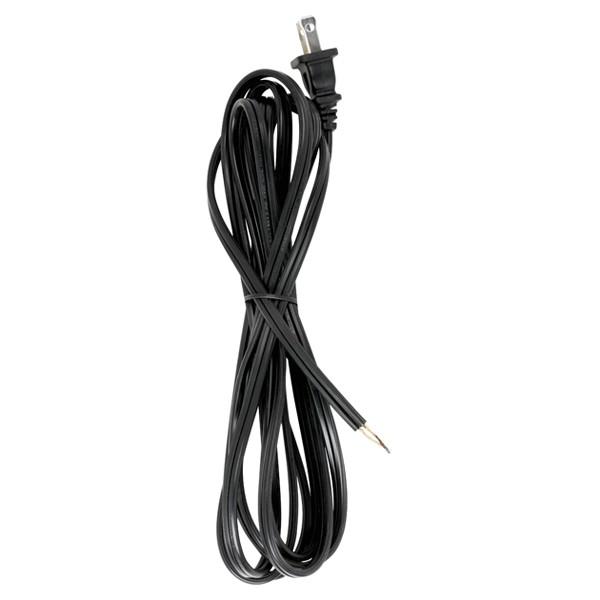 10 Foot 18/2 SPT-2 105C Cord Set; Black Finish; 36" Hank; 150 Carton; Molded Polarized Plug;