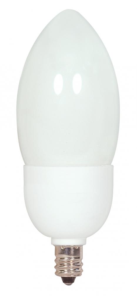 5 Watt; B11 Compact Fluorescent; 5000K; 82 CRI; Candelabra base; 120 Volt