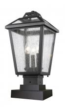 Z-Lite 539PHMS-SQPM-BK - 3 Light Outdoor Pier Mounted Fixture