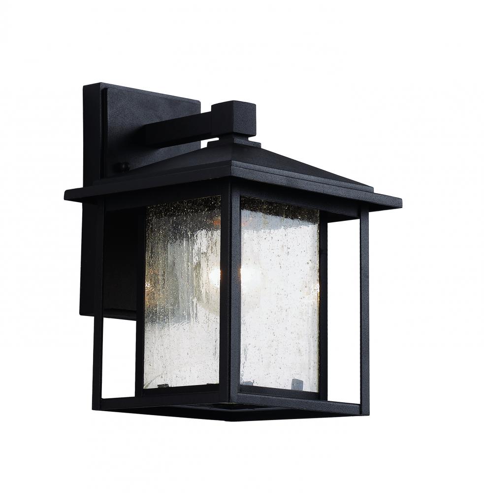 1LT WALL LANTERN-SML-SEEDED-BK