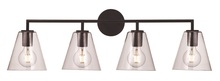 Trans Globe 22244 BK - Kennedy 4-Light Cone Shaded Vanity Light