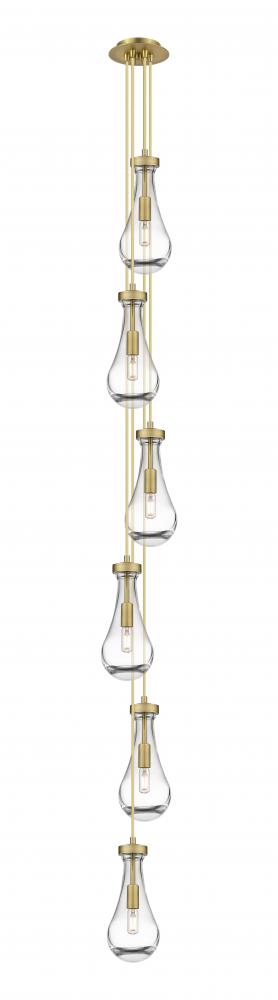 Owego - 6 Light - 7 inch - Brushed Brass - Multi Pendant