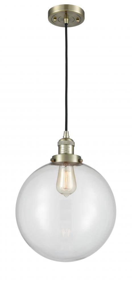 Beacon - 1 Light - 12 inch - Antique Brass - Cord hung - Mini Pendant