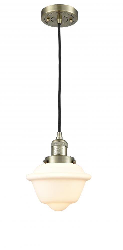 Oxford - 1 Light - 7 inch - Antique Brass - Cord hung - Mini Pendant