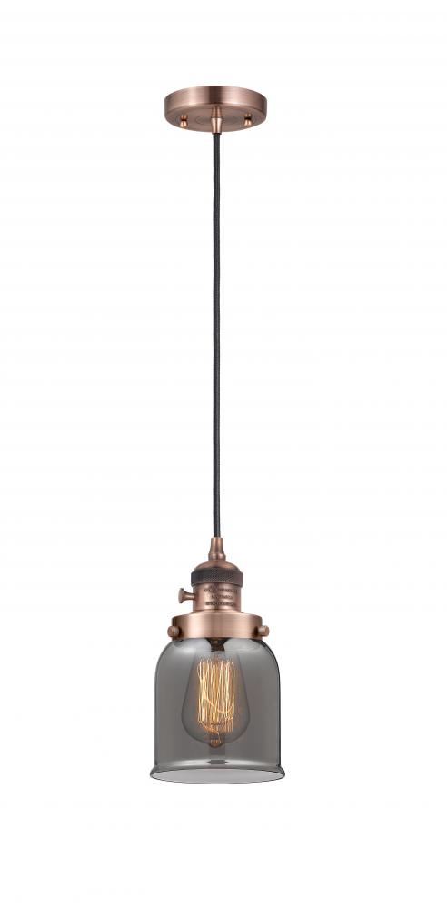 Bell - 1 Light - 5 inch - Antique Copper - Cord hung - Mini Pendant