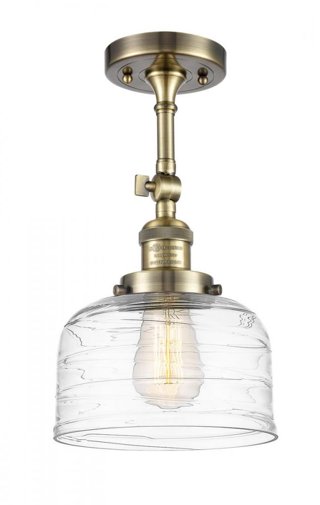 Bell - 1 Light - 8 inch - Antique Brass - Semi-Flush Mount