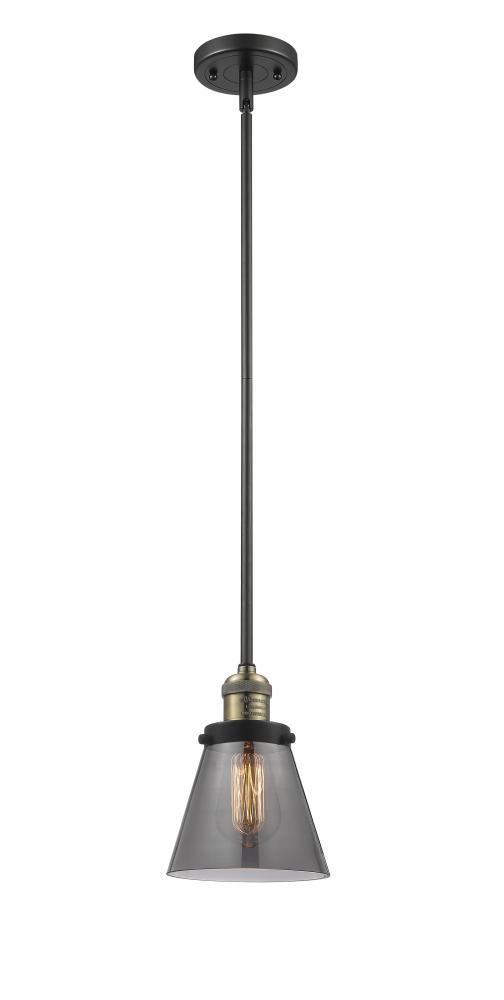 Cone - 1 Light - 6 inch - Black Antique Brass - Stem Hung - Mini Pendant