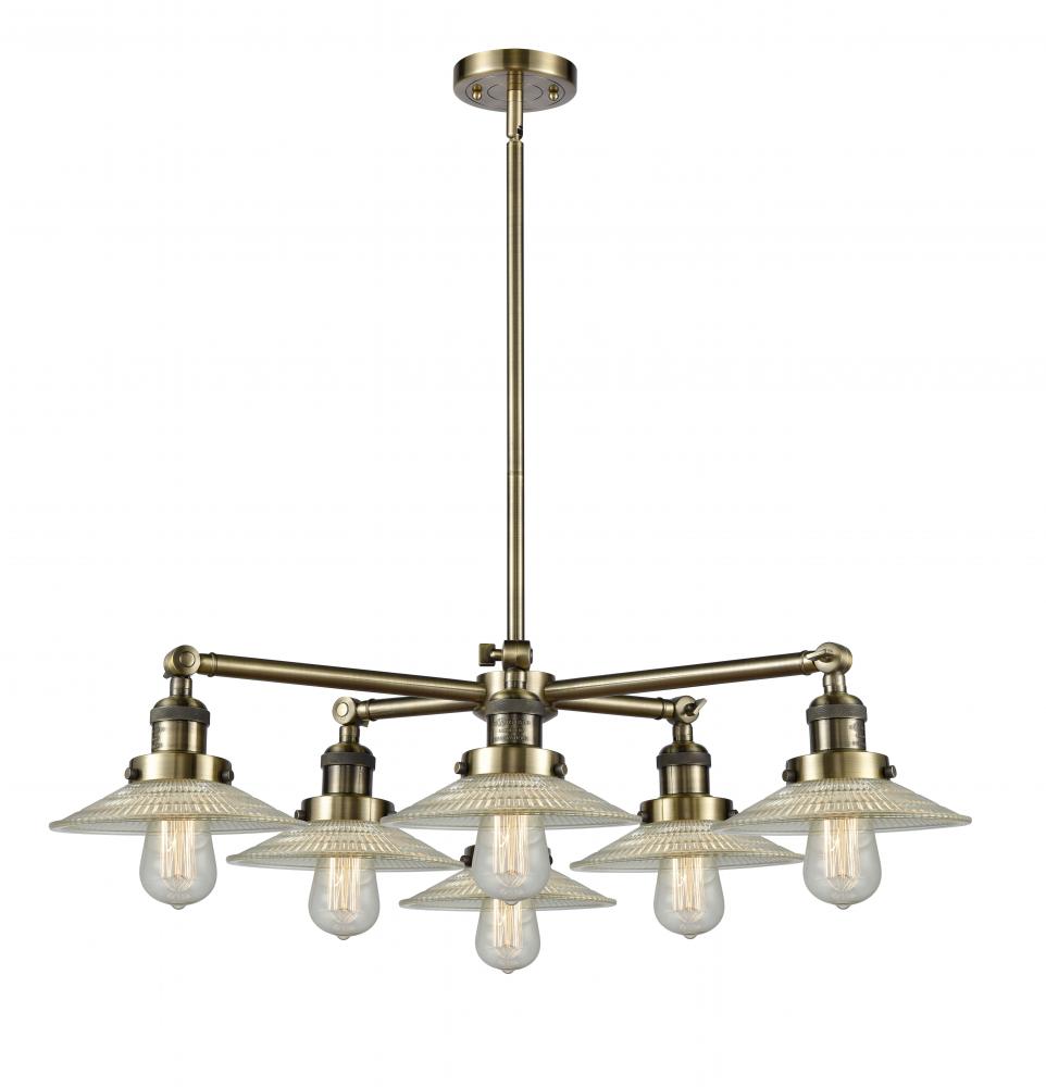 Halophane 6 Light Chandelier