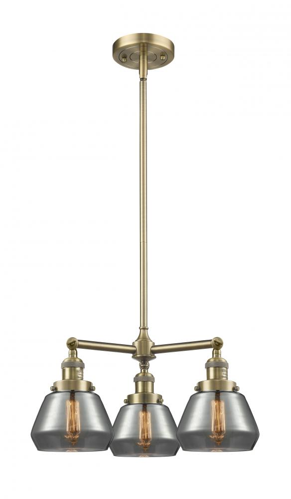 Fulton - 3 Light - 22 inch - Antique Brass - Stem Hung - Chandelier