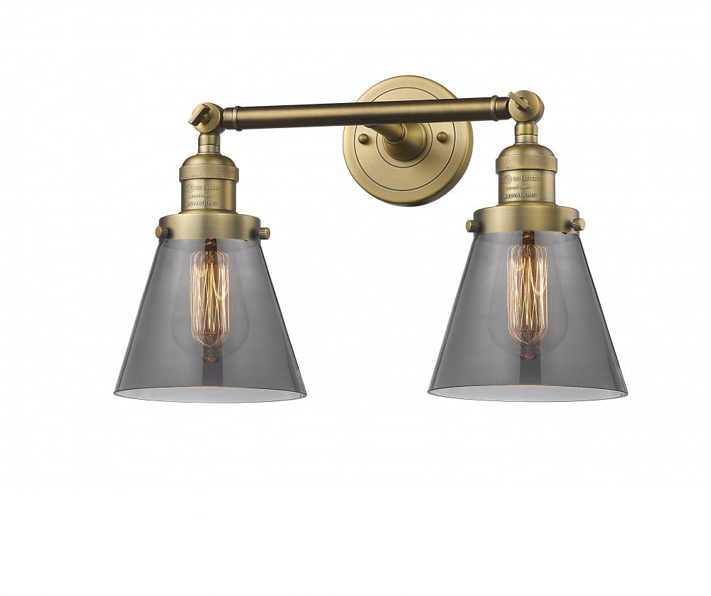 Cone - 2 Light - 16 inch - Brushed Brass - Bath Vanity Light