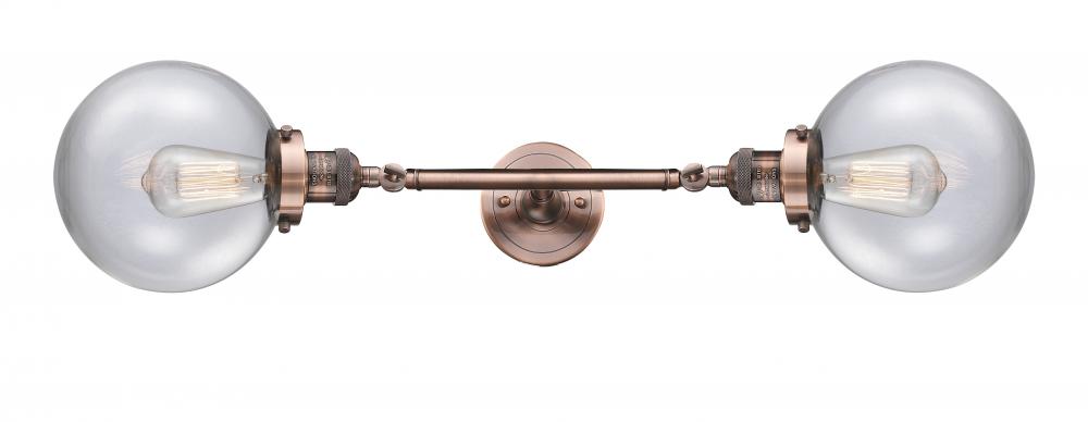 Beacon - 2 Light - 8 inch - Antique Copper - Bath Vanity Light