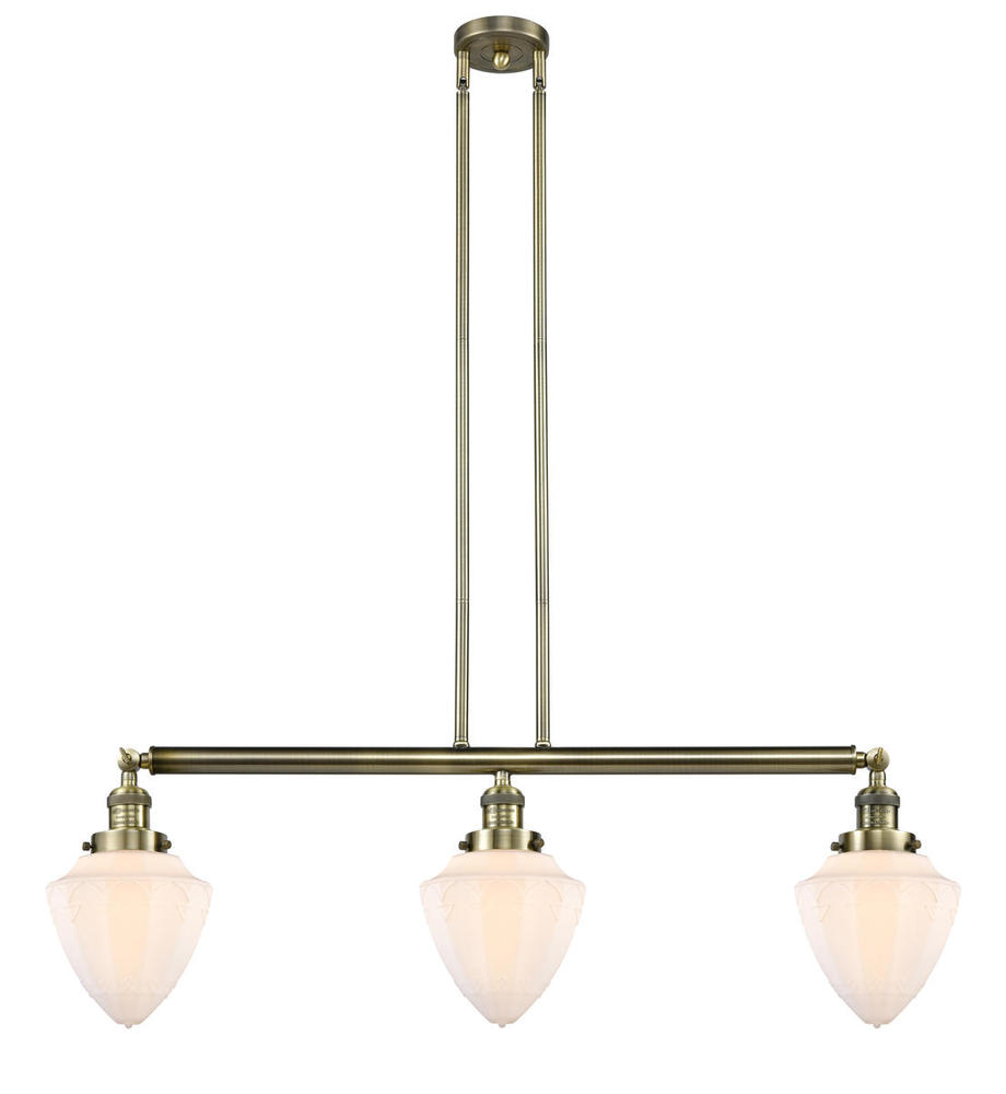 Bullet - 3 Light - 38 inch - Antique Brass - Stem Hung - Island Light