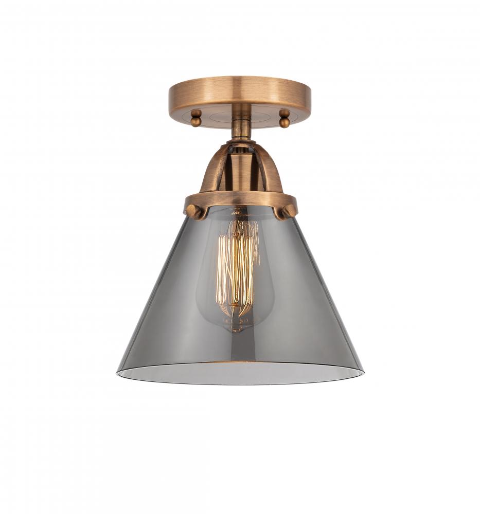 Cone - 1 Light - 8 inch - Antique Copper - Semi-Flush Mount