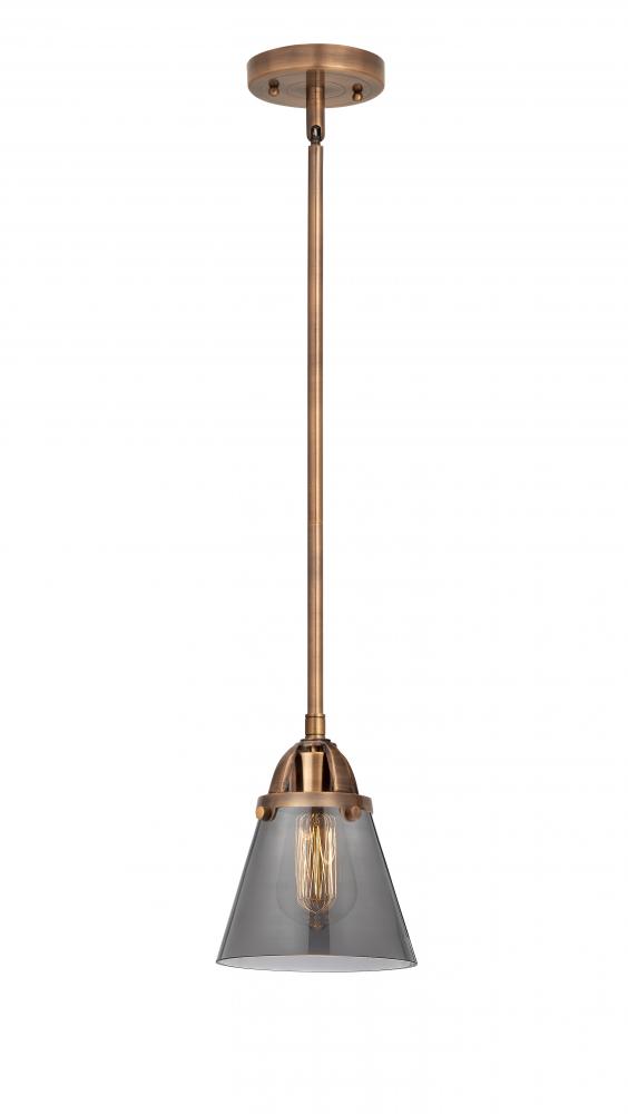 Cone - 1 Light - 6 inch - Antique Copper - Cord hung - Mini Pendant