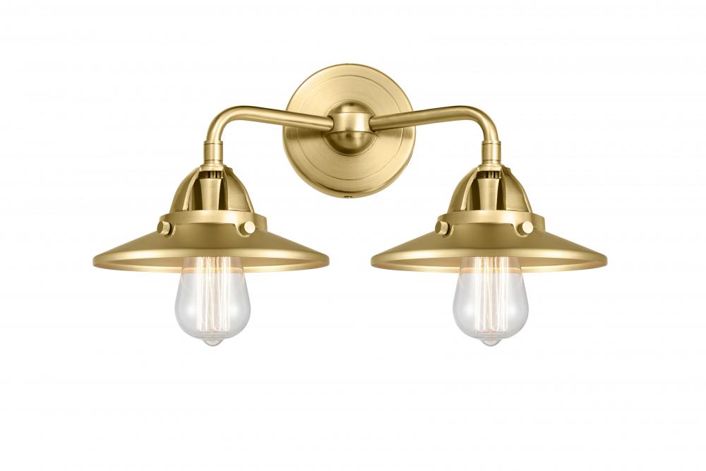 Railroad - 2 Light - 16 inch - Satin Gold - Bath Vanity Light