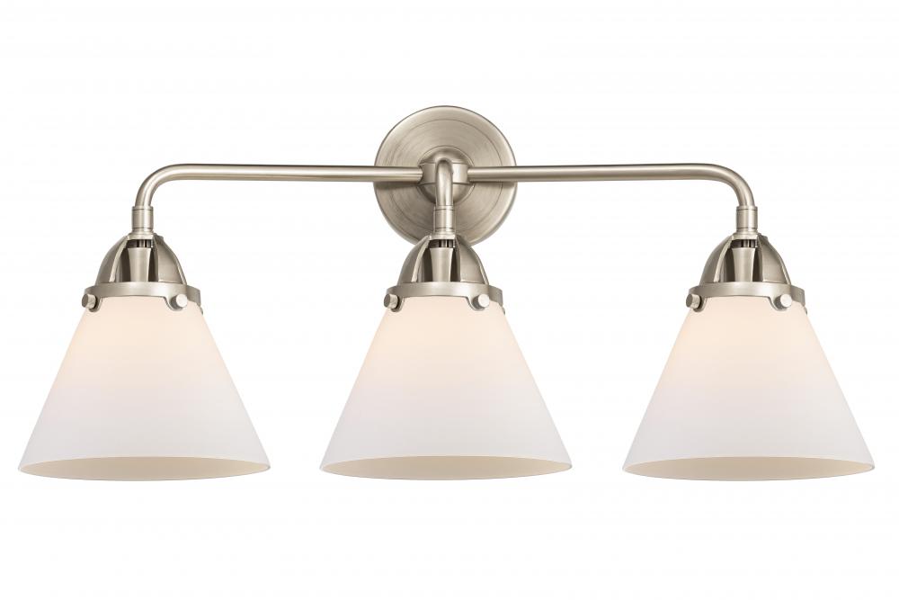 Cone - 3 Light - 26 inch - Brushed Satin Nickel - Bath Vanity Light