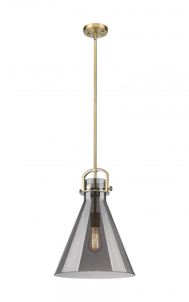 Newton Cone - 1 Light - 14 inch - Brushed Brass - Pendant