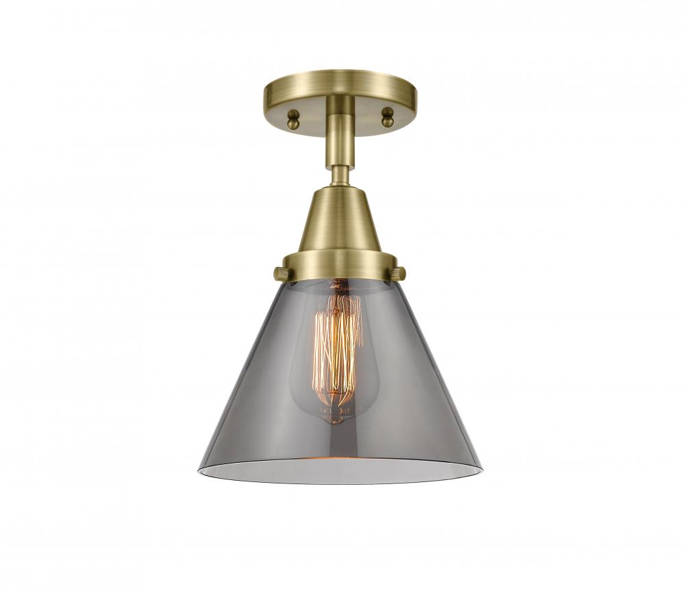 Cone - 1 Light - 8 inch - Antique Brass - Flush Mount