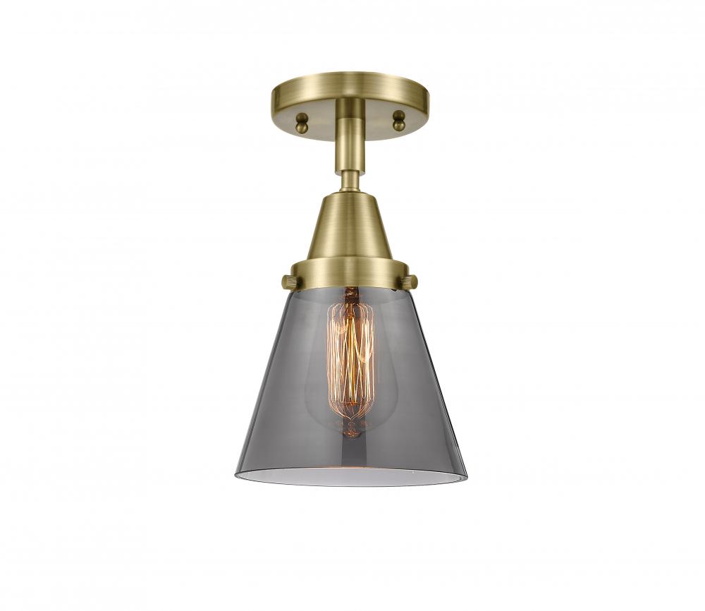 Cone - 1 Light - 6 inch - Antique Brass - Flush Mount